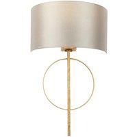 Trento Wall Lamp Antique Gold Leaf & Mink Satin Fabric
