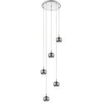 Impex Deni 5 Light Chrome Ceiling Spiral Pendant Cluster Pendant Ceiling Light