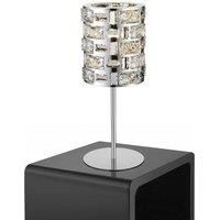 Impex Lola 1 Light Table Lamp Chrome Crystal