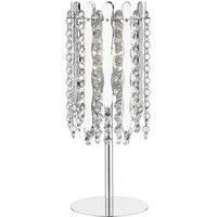 Impex Belize 1 Light Table Lamp Chrome Crystal