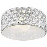 Impex Aruba 5 Light LED Flush Ceiling Light Chrome Crystal Ceiling Light