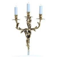 Impex Louis Polished Brass Candle Wall Lamp