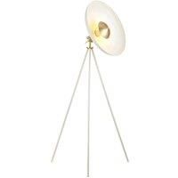 Milan Complete Floor Lamp Warm White Brushed Brass Plate