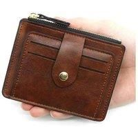Premium Soft Black or Brown Leather Money Wallet Coin Zip High Quality Stitching