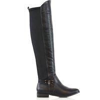 'Bella' Flat Elasticated Over The Knee Boots With Zip Fastening