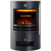 HOMCOM 1000/2000W Freestanding Electric Fireplace Indoor Heater Glass View Log Wood LED Burning Effect Flame Stove with Thermostat Control
