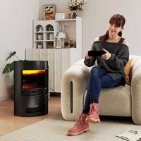 Fireplace Electric Freestanding Heater Stove w/ Thermostat Control Black