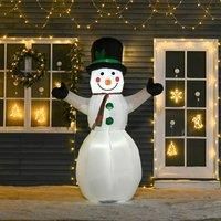 HOMCOM 1.8m Inflatable Snowman Decoration, Polyester-White