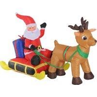 HOMCOM Inflatable Santa, Polyester, 122H cm-Multicolour