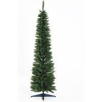 HOMCOM 1.8m 6ft Artificial Pine Pencil Slim Tall Christmas Tree with 390 Branch Tips Xmas Holiday Décor with Stand