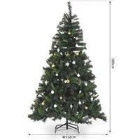 Bon Noel 6ft Green Pre-Lit Artificial Christmas Tree with Various Ornaments