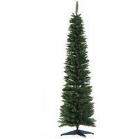 HOMCOM 2.1m 7ft Artificial Pine Pencil Slim Christmas Tree with 499 Branch Tips Xmas Holiday Décor with Stand