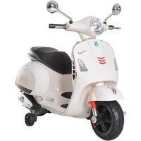 HOMCOM Compatible 6V Kids Ride On Motorcycle Licensed VESPA Boys Girls MP3 Music LED Toy Car White