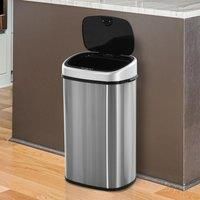 HOMCOM Stainless Steel Sensor Dustbin Automatic Touchless Trashcan Rubbish Garbage Waste Bin 58L