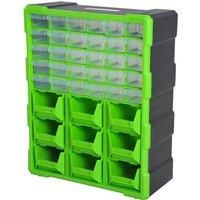 DURHAND Plastic 39 Drawer Parts Organiser Wall Mount Storage Cabinet Garage Small Nuts Bolts Tool Clear