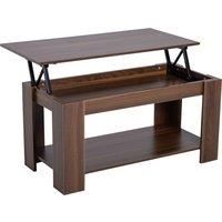 HOMCOM Modern Lift Up Top Coffee Table Desk Hidden Storage Bottom Shelf 100W x 50D x 63H cm