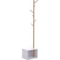71' Coat Rack Storage Bench Hallway Tree Hat Hanger Bamboo MDF - Homcom