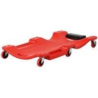 DURHAND Mechanic Vehicle Creeper Under Car Repair Padded Headrest Rolling Moulded Workshop Garage Assistance w/Tool Tray