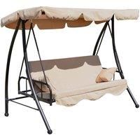 Alfresco 2-in-1 Swing Seat Daybed with Canopy, Beige