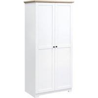 172cm Wooden Storage Cabinet Cupboard With 2 Doors 4 Shelves White Pantry Closet