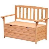 Outsunny Outdoor Garden Wooden Storage Bench Box Patio Seating Furniture 112L x 84H x 58W cm