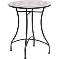 Outsunny 60cm Mosaic Round Bistro Table Side Bar Table Patio Garden Table Outdoor Balcony Furniture