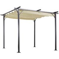 Outsunny 3x3m Outdoor Pergola Metal Gazebo Porch Awning Retractable Canopy