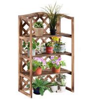 Outsunny 3Tier Wooden Flower Stand Plant Holder Shelf Display Rack