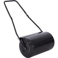 DURHAND 38L Heavy Duty Water or Sand Filled Garden Steel Lawn Roller Drum F50cm Black
