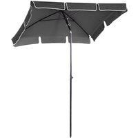 Outsunny Aluminium Sun Umbrella Parasol Patio Garden Rectangular Tilt 2M x 1.25M Grey