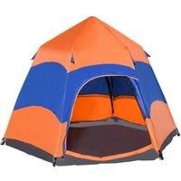 Outsunny Six Man Hexagon Pop Up Tent Camping Shelter Festival Hiking Family Portable