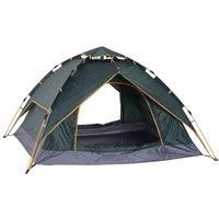 Outsunny Three Man Pop Up Tent Camping Festival Hiking Family Travel Shelter Portable Double Layer Automatic Outdoor