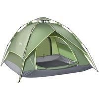 Outsunny Three Man Pop Up Tent Camping Festival Hiking Family Travel Shelter Portable