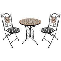 Outsunny 3 Pcs Mosaic Bistro Table Chair Set Patio Garden Dining Furniture