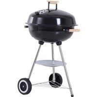 Outsunny Charcoal Grill Portable Charcoal BBQ Round Kettle Grill Outdoor Heat Control Party Patio Barbecue