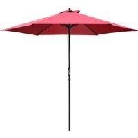 Outsunny £2.8m Patio Sun Umbrella Parasol Outdoor 6 Ribs Sunshade Canopy Manual Push Garden Backyard Furniture Red BASE NOT INCLUDED