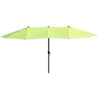 Outsunny 4.6m Garden Parasol Double-Sided Sun Umbrella Patio Market Shelter Canopy Shade Outdoor Green - NO BASE