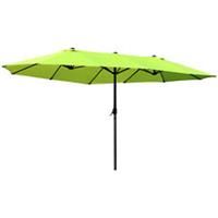 Outsunny Sun Umbrella Canopy Doublesided Crank Sun Shade Shelter 4.6M Green