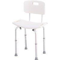 HOMCOM Bath Chair Shower Stool Safety Seat Bathroom Adjustable Positions Elderly Aids