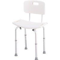 HOMCOM Bath Chair Shower Stool Safety Seat Bathroom Adjustable Positions Elderly Aids