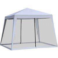 Outsunny 3 x 3 meter Outdoor Garden Gazebo Canopy Tent Sun Shade Event Shelter with Mesh Screen Side Walls Grey