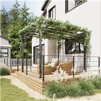 Outsunny 3 x 3 Meter Metal Pergola Gazebo Grape Trellis Climbing Plants Outdoor Sun Shelter Arbours Garden