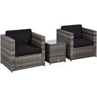 Alfresco Rattan Bistro Furniture Set, Grey