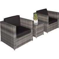 Outsunny 2 Seater Rattan Garden Furniture Sofa Furniture Set W/Cushions, Steel Frame-Grey