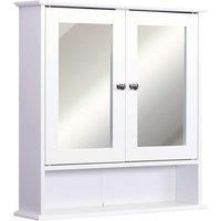 Kleankin WallMounted Cabinet Mirror, Bathroom Organiser  White