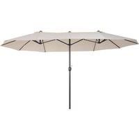 Outsunny 4.6m Garden Parasol Double-Sided Sun Umbrella Patio Market Shelter Canopy Shade Outdoor Cream White - NO BASE