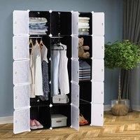 HOMCOM Cube DIY Wardrobe Portable Interlocking Plastic Modular Closet Bedroom Clothes Organiser Storage Cabinet