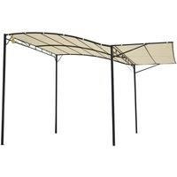 Outsunny Patio Metal Gazebo Door Window Awning Wall Mount Outdoor Shelter - Cream