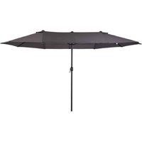 Outsunny 4.6m Garden Parasol Double-Sided Sun Umbrella Patio Market Shelter Canopy Shade Outdoor Grey - NO BASE