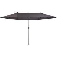 Outsunny 4.6m Garden Parasol Double-Sided Sun Umbrella Patio Market Shelter Canopy Shade Outdoor Grey - NO BASE